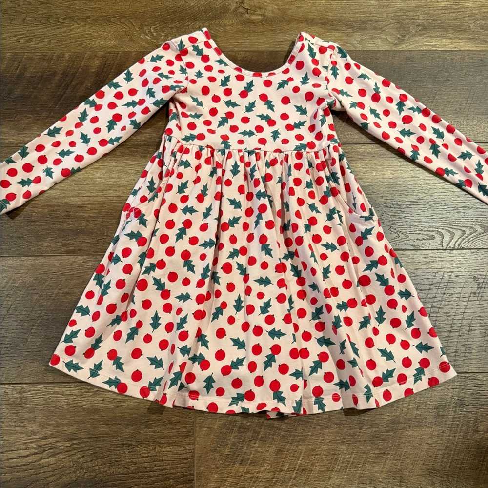 Hanna Andersson Red and Green Holly Christmas Dress 5